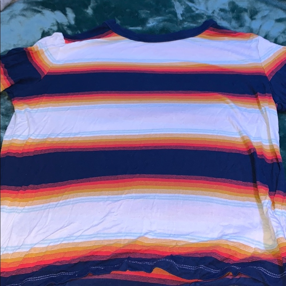 a stripped crop tee